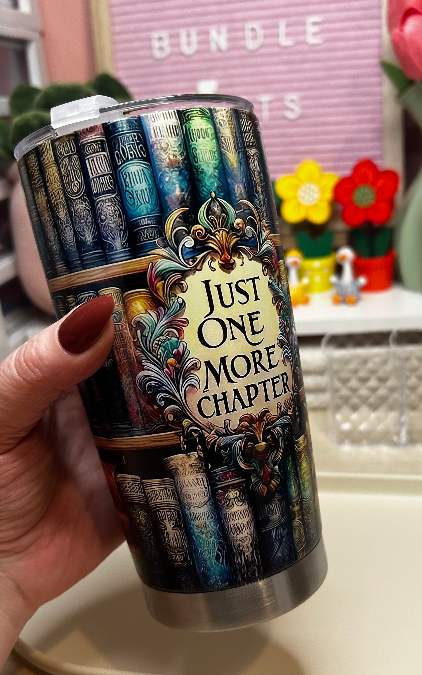 Bookish Just One More Chapter 20oz Steel Tumbler