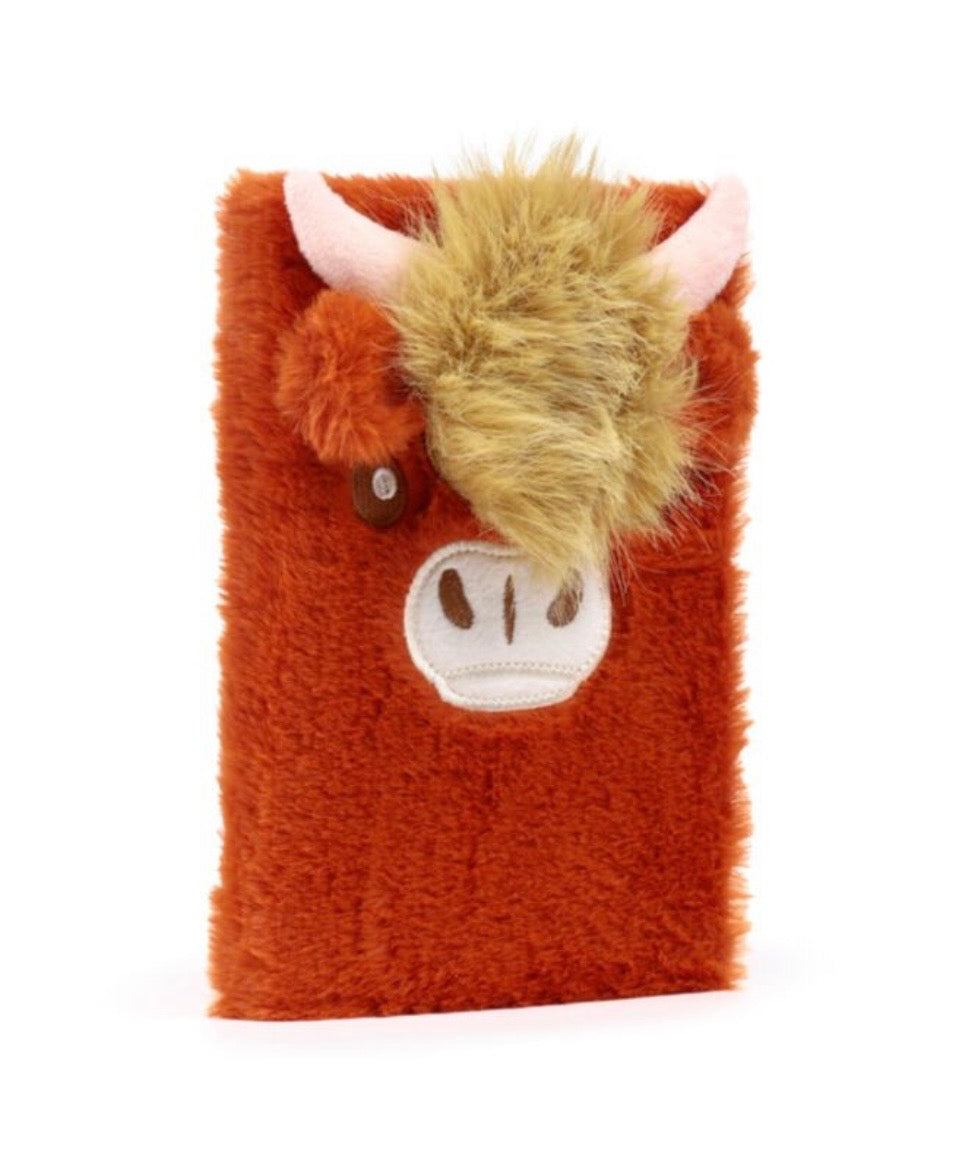A5 Plush Highland Cow Lined Notebook