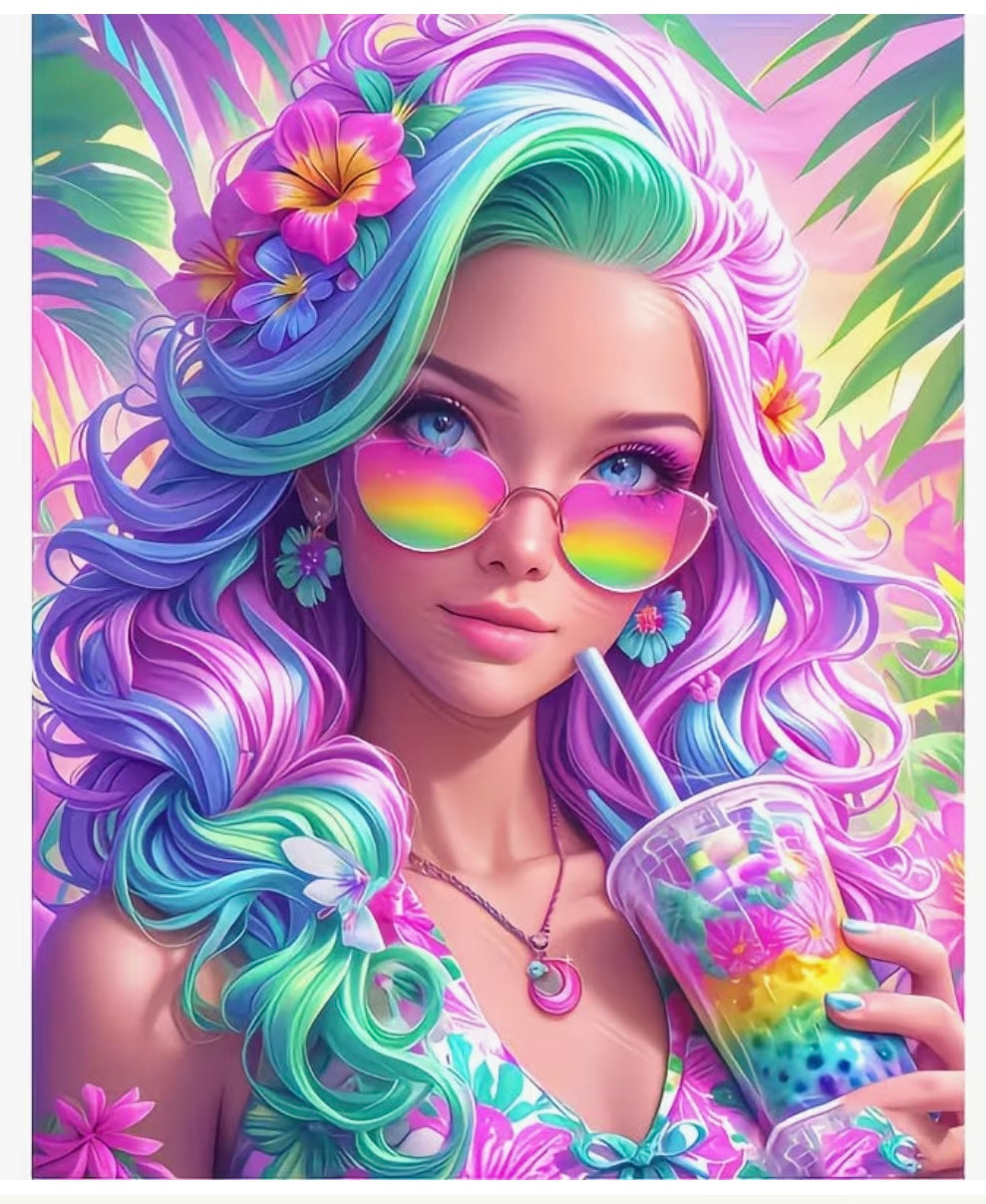 30x40cm Colourful Anime Diamond Art Painting Kit