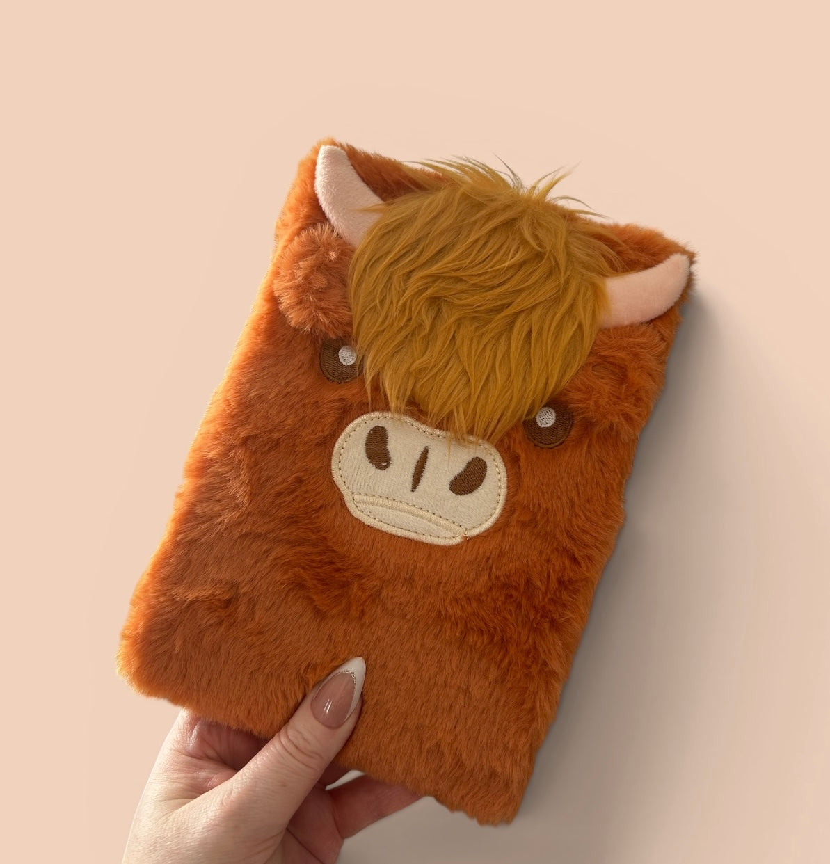 A5 Plush Highland Cow Lined Notebook