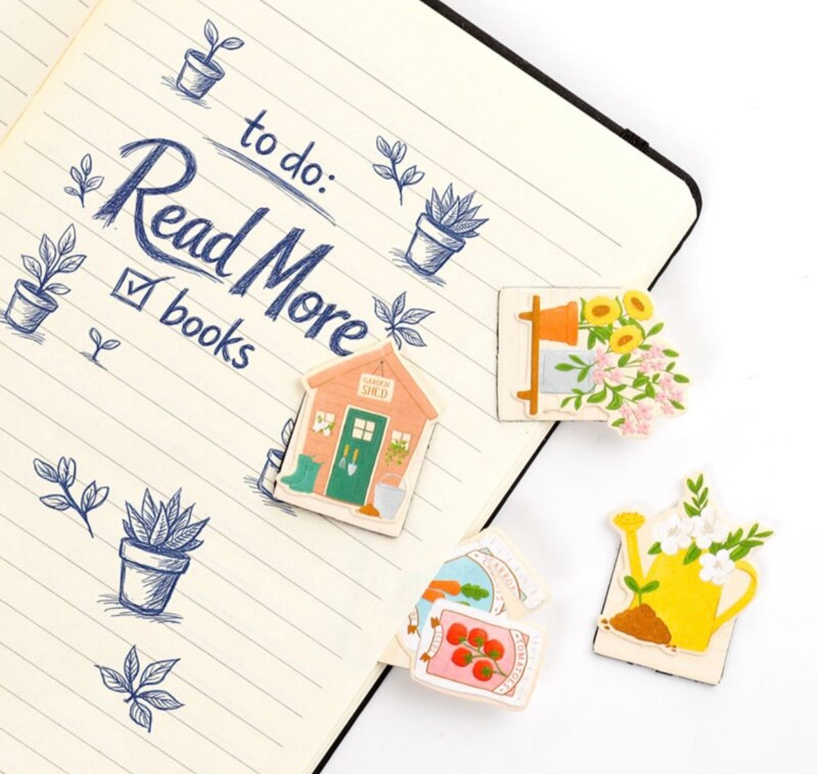 In The Garden Set of 4 Magnetic Bookmarks