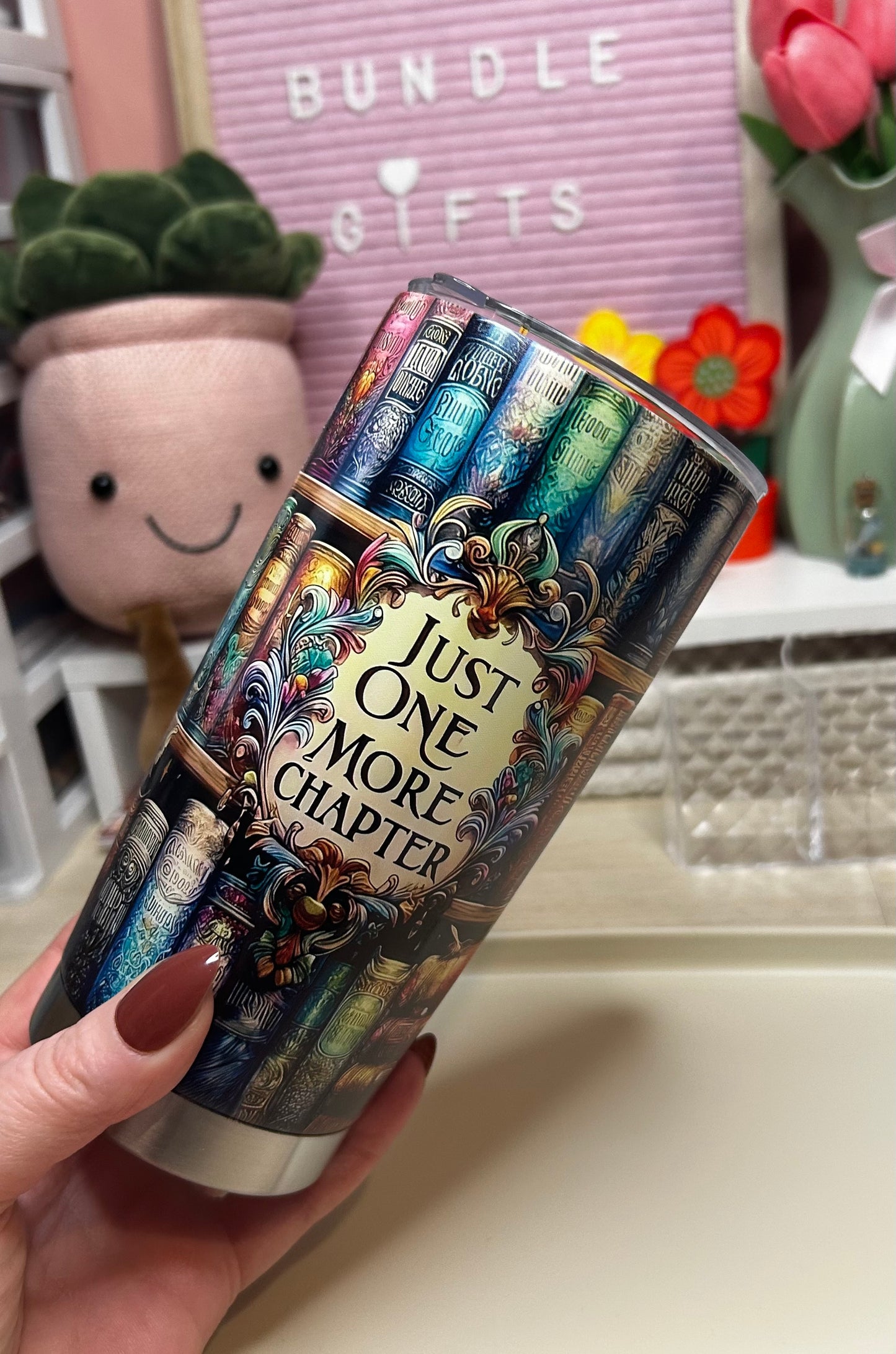 Bookish Just One More Chapter 20oz Steel Tumbler
