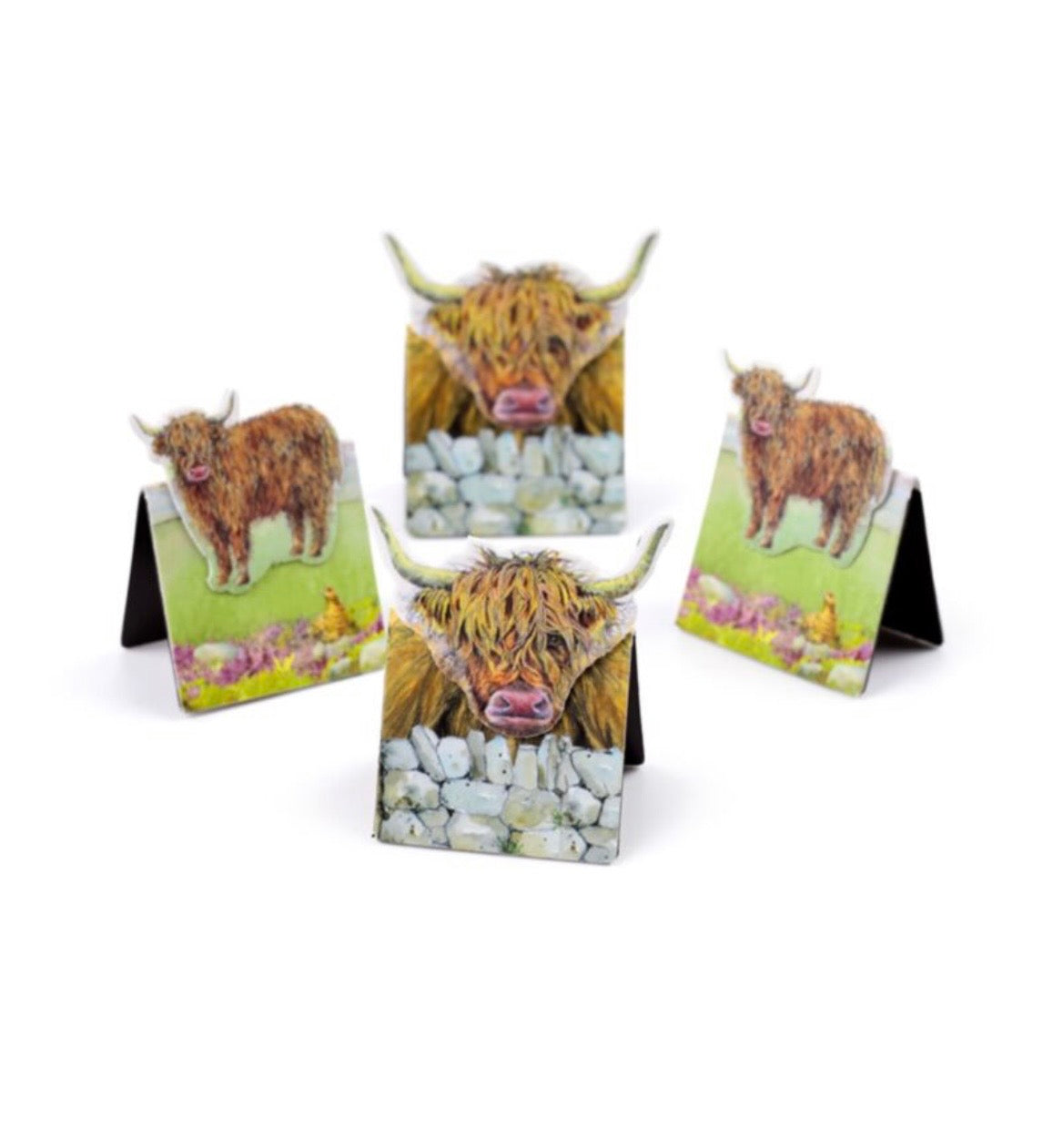 Highland Coo Set of 4 Magnetic Bookmarks