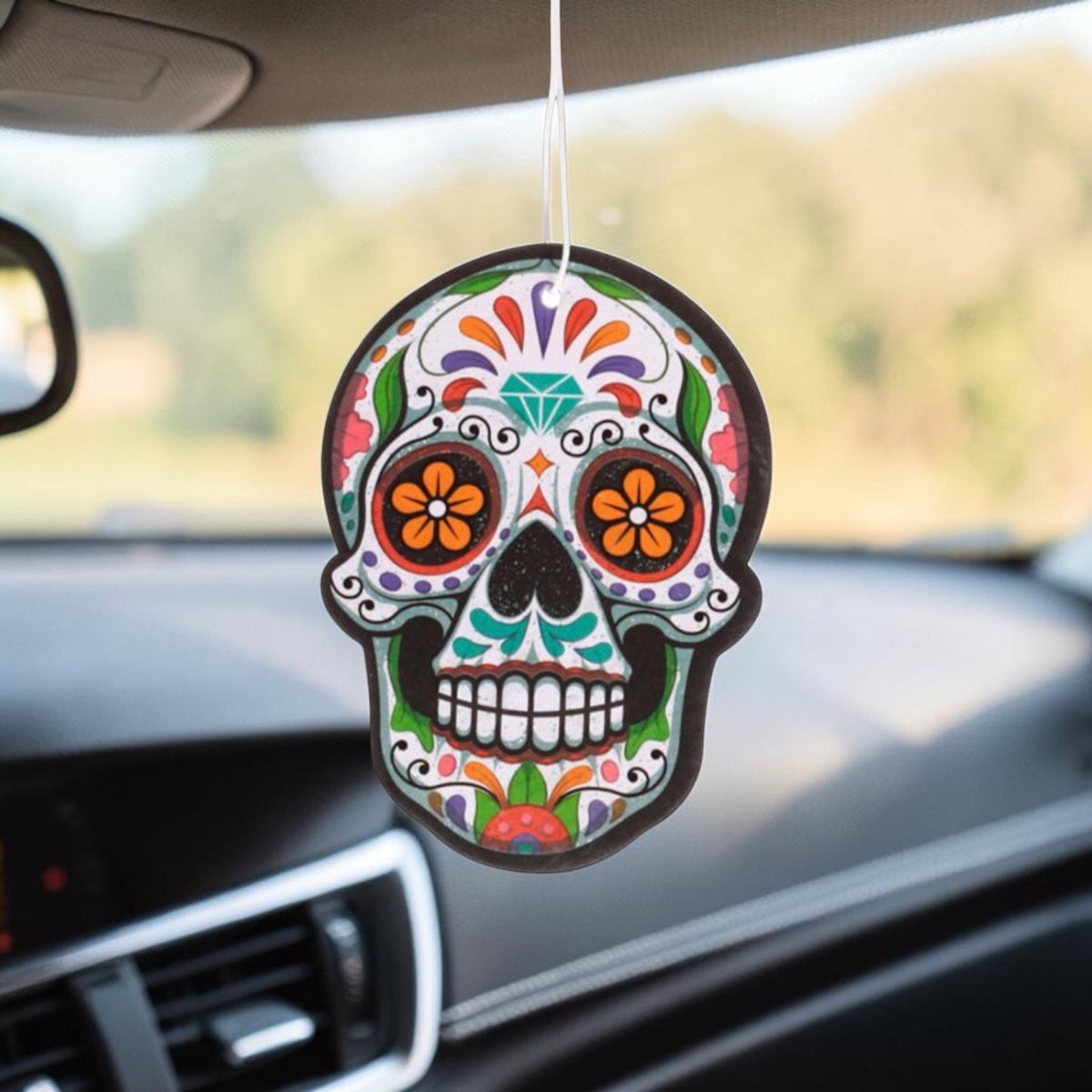 Day of the Dead Hanging Air Freshener Orange Scent