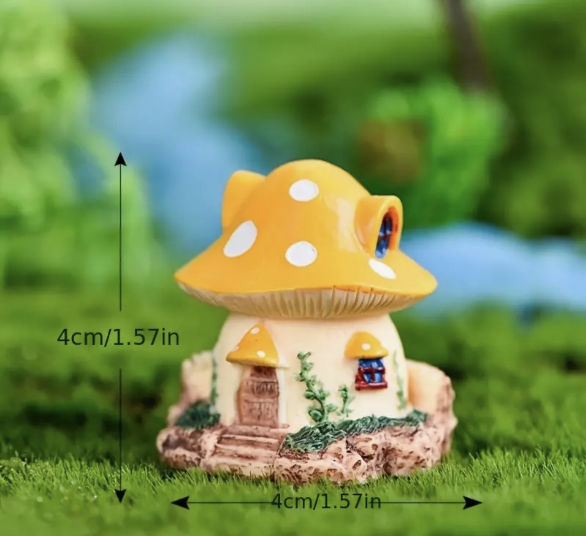 Mini Resin Fairy Garden Yellow Toadstool House
