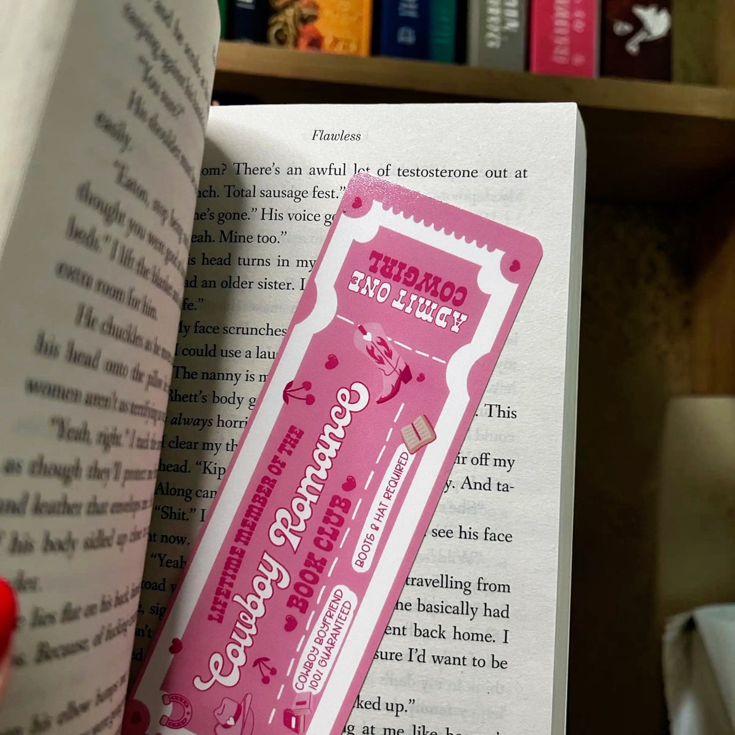 Cowboy Romance Book Club Ticket Bookmark