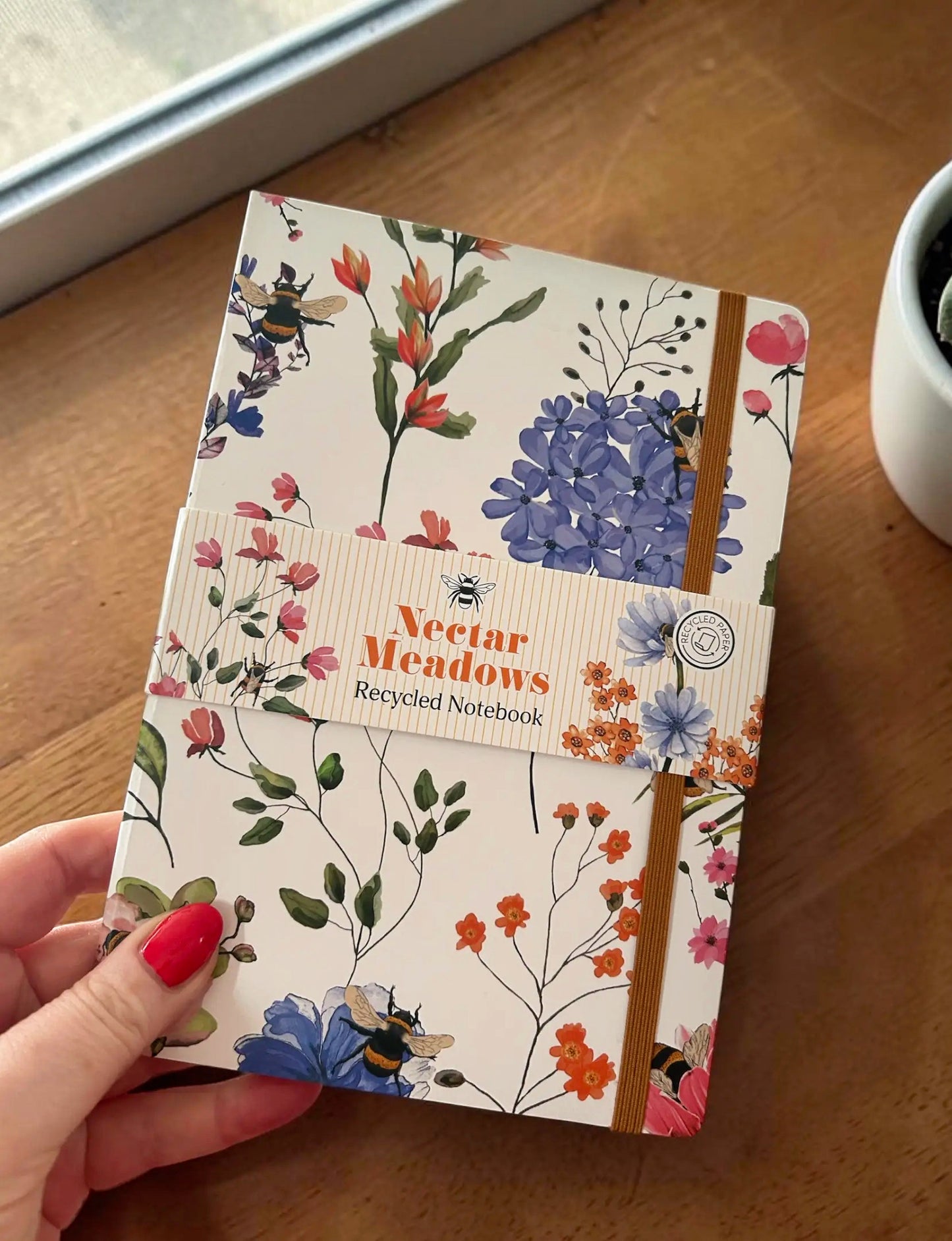 Nectar Meadows Floral Bee A5 Lined Notebook