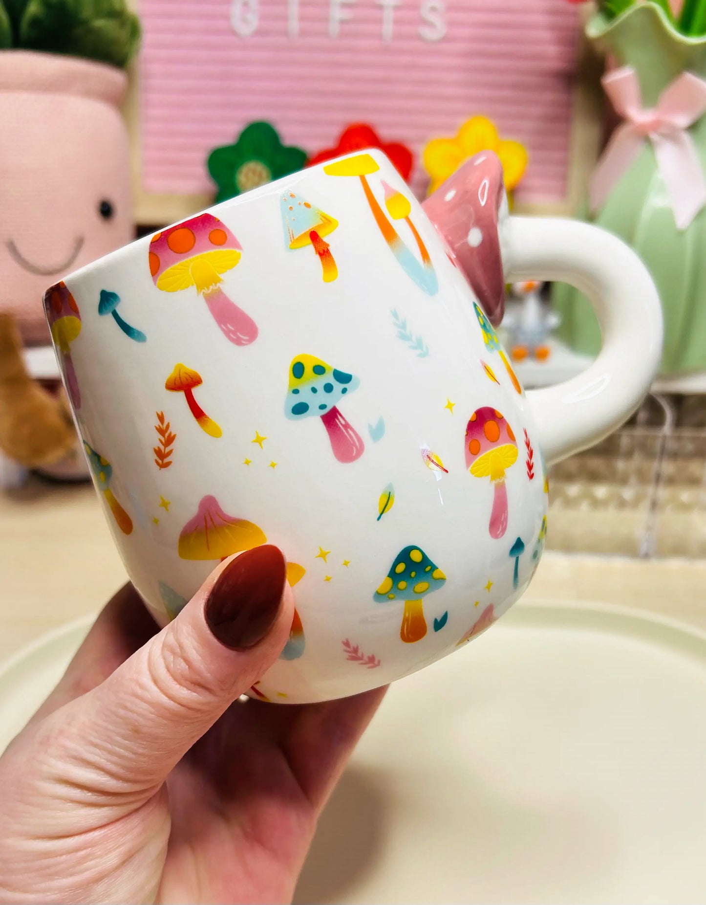 Hippie Vibes 3D Mushroom Handle Mug