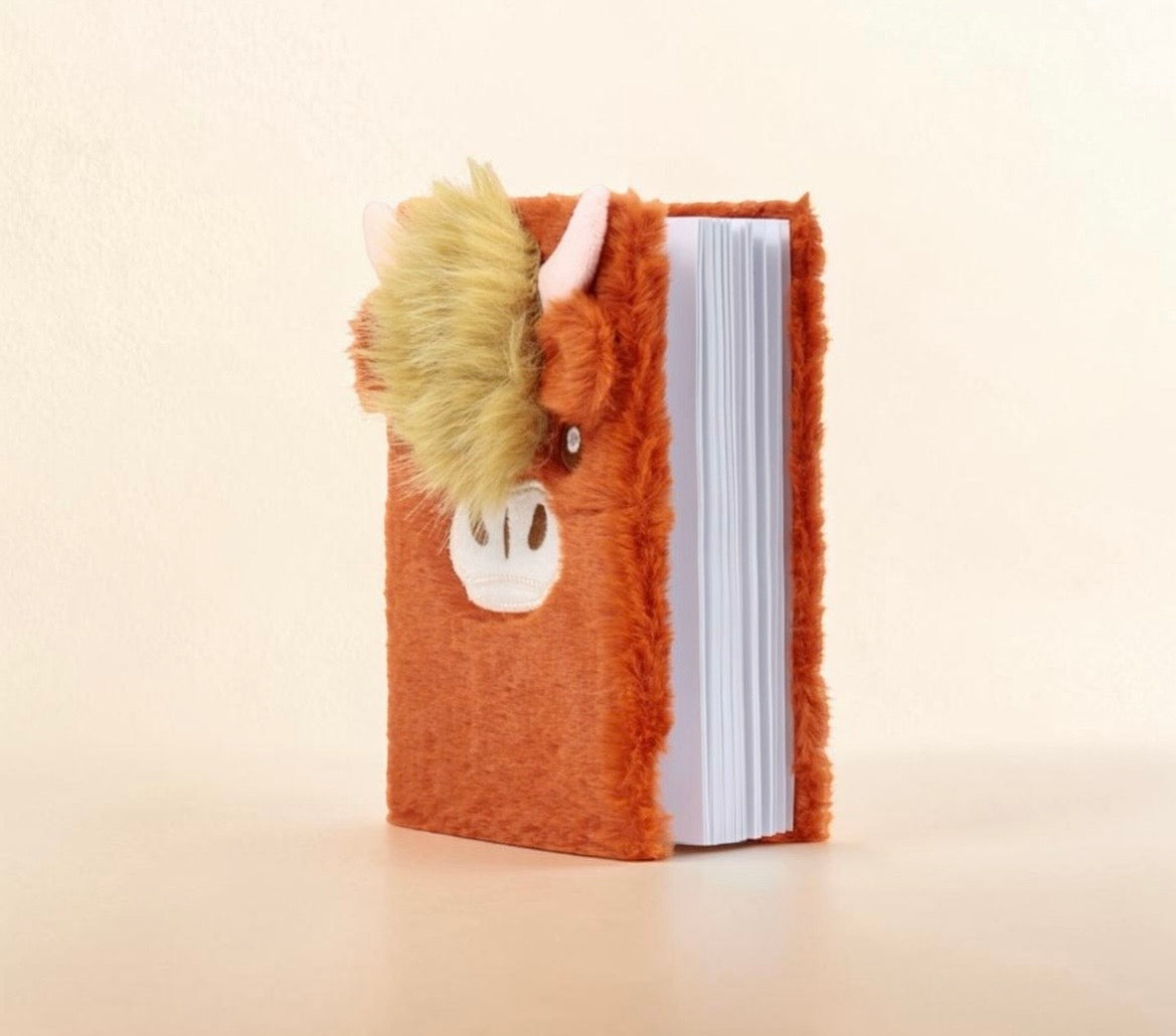 Highland Coo Plush Notebook Gift Bundle