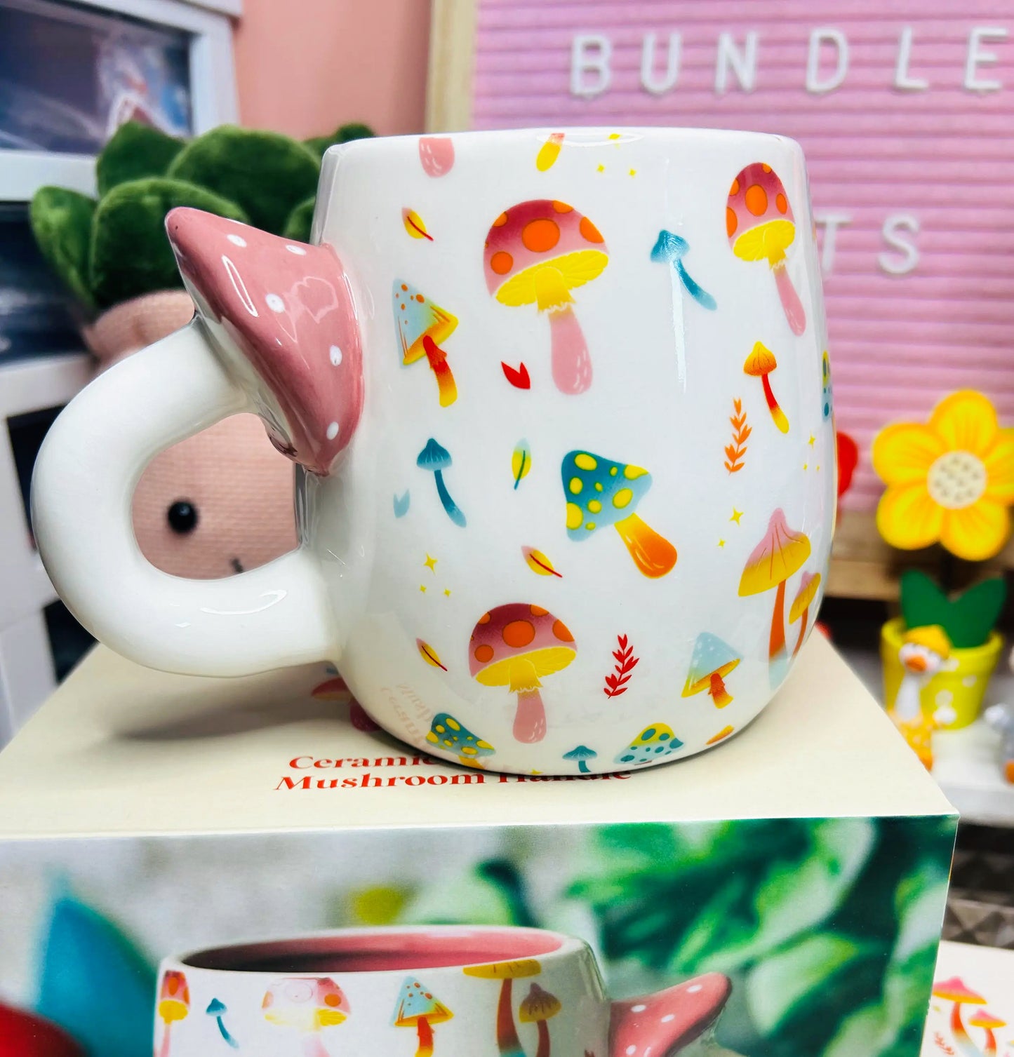 Hippie Vibes 3D Mushroom Handle Mug