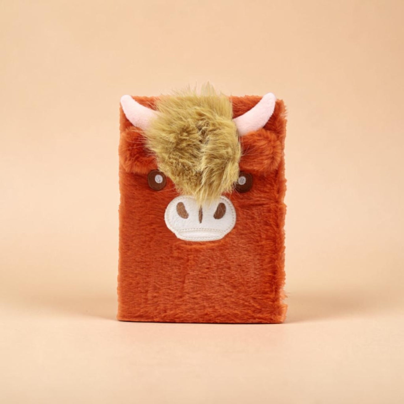 A5 Plush Highland Cow Lined Notebook