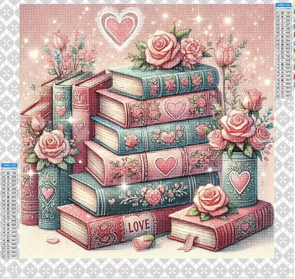 30x30cm Bookish Love Diamond Art Painting Kit