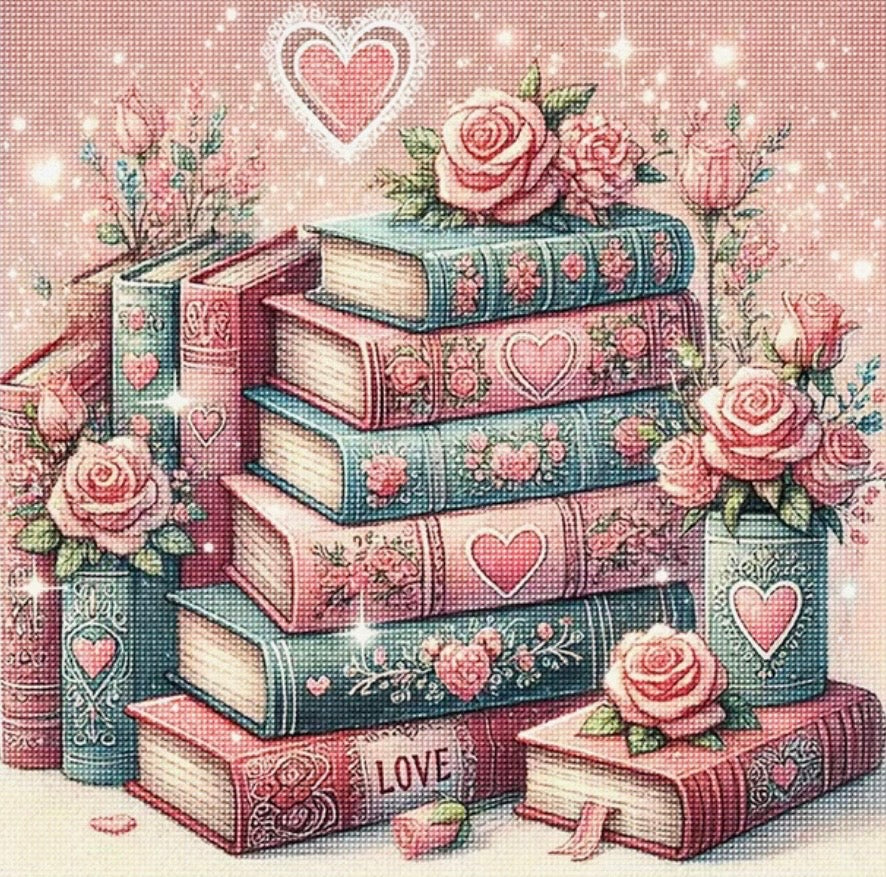 30x30cm Bookish Love Diamond Art Painting Kit