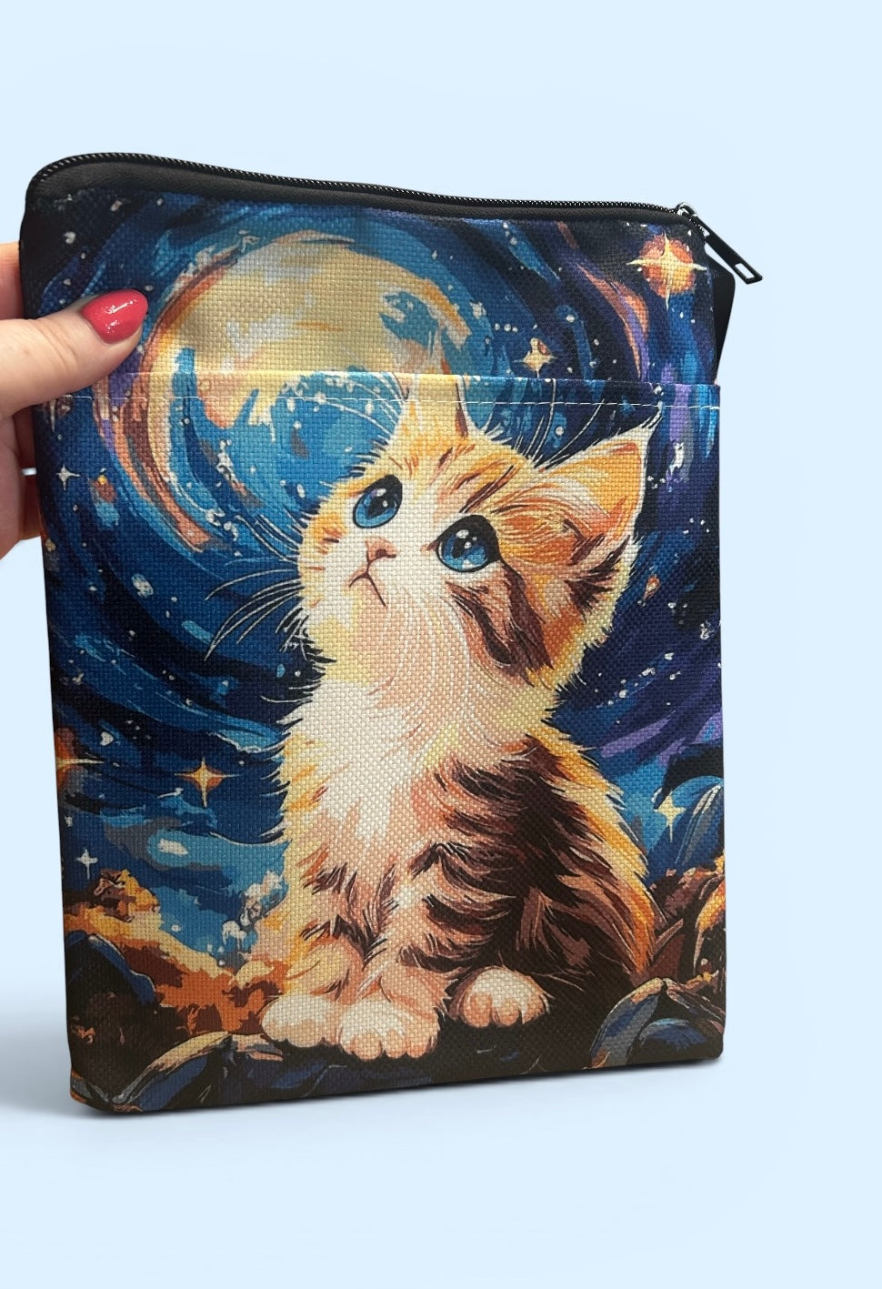 Artistic Starry Cat Book Sleeve