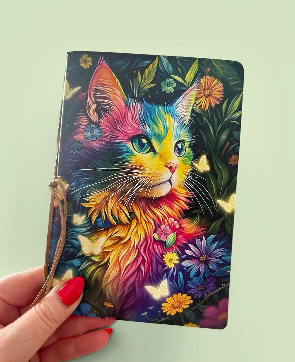 Rainbow Kitty Tie Journal Sketchbook