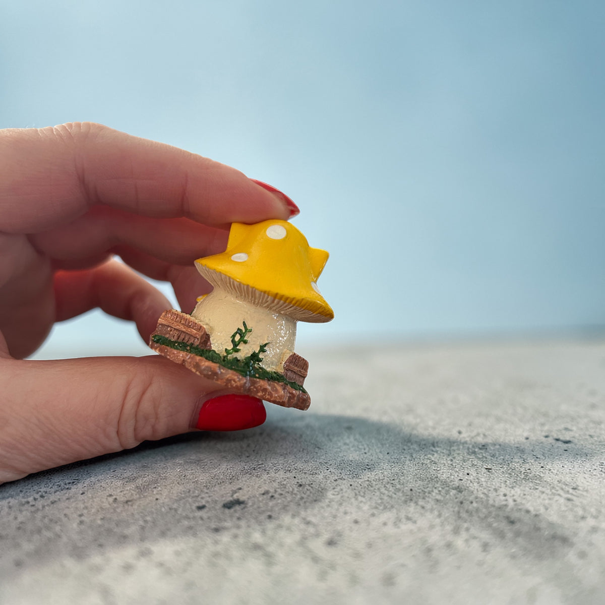 Mini Resin Fairy Garden Yellow Toadstool House