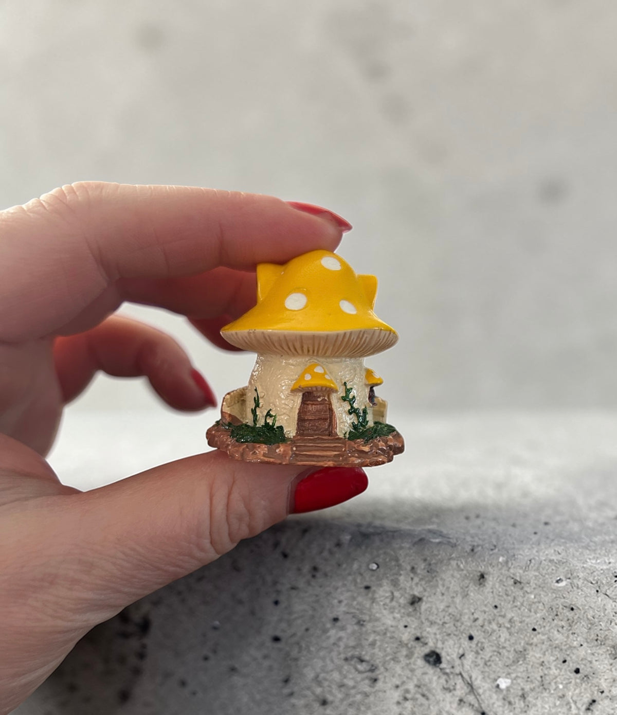 Mini Resin Fairy Garden Yellow Toadstool House
