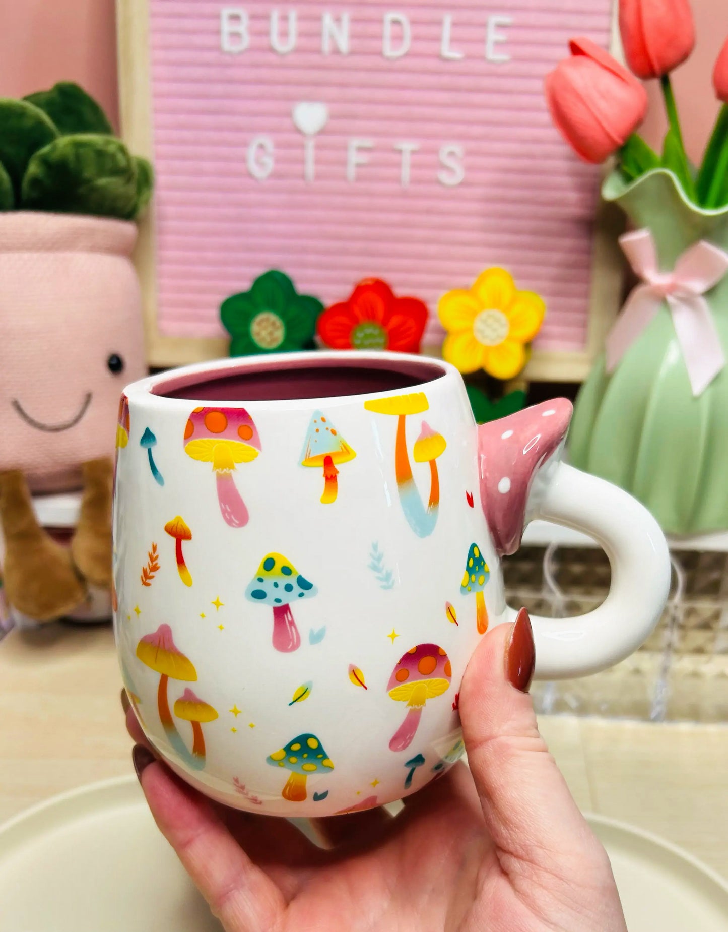 Hippie Vibes 3D Mushroom Handle Mug
