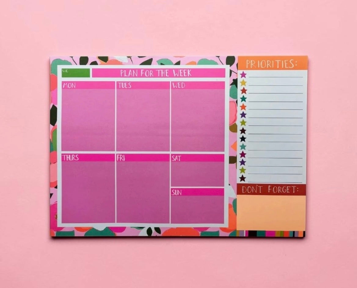 Premium A4 Vibrant Weekly Desk Planner by Paper Salad
