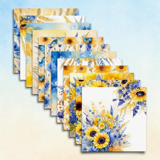 12 PCS Summer Floral Craft Papers 6x6 inch