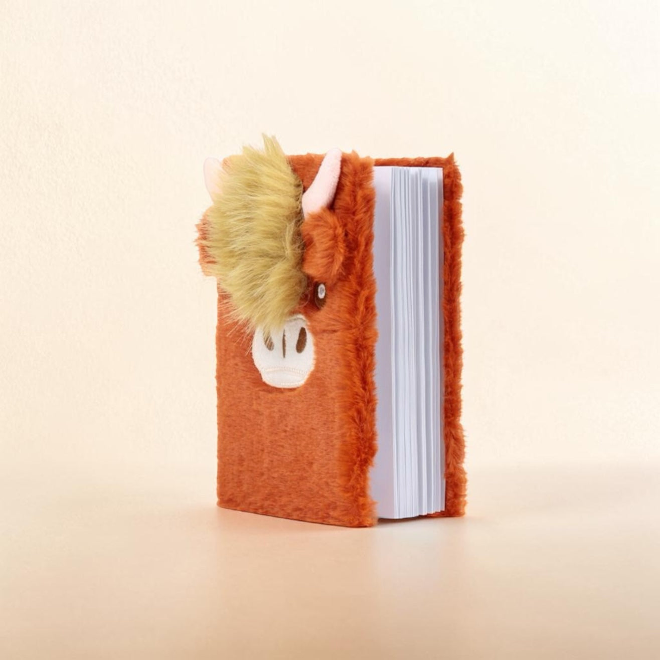 A5 Plush Highland Cow Lined Notebook