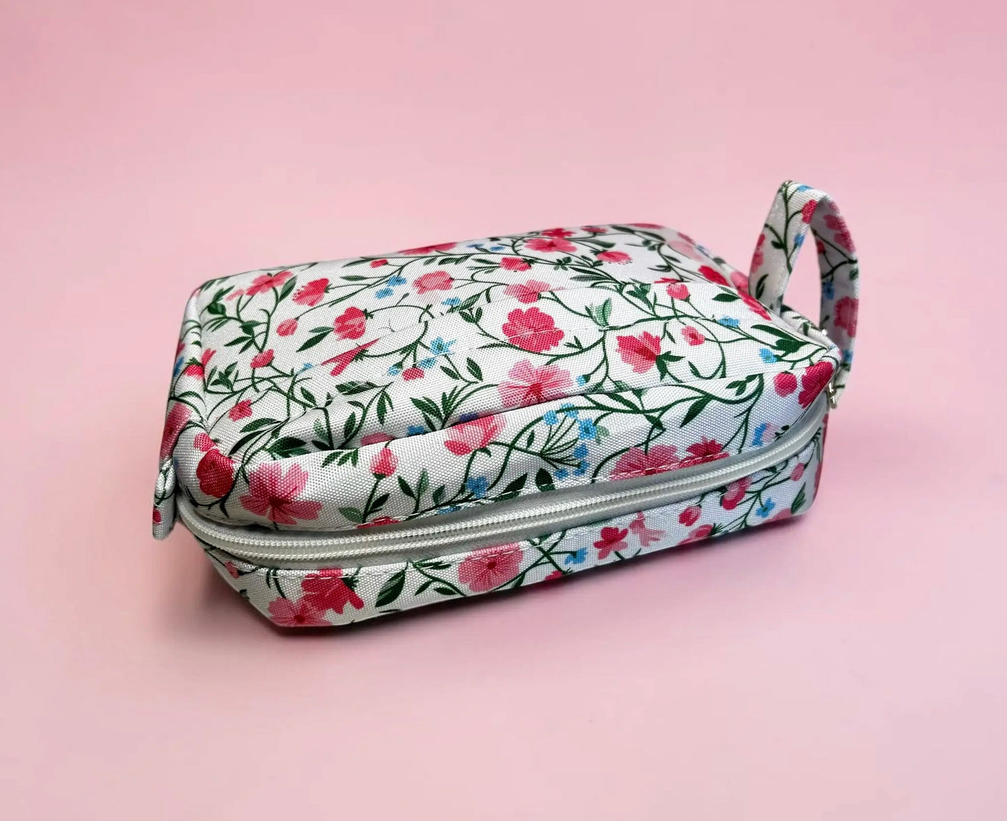 Pink Floral Toiletry & Cosmetic Bag
