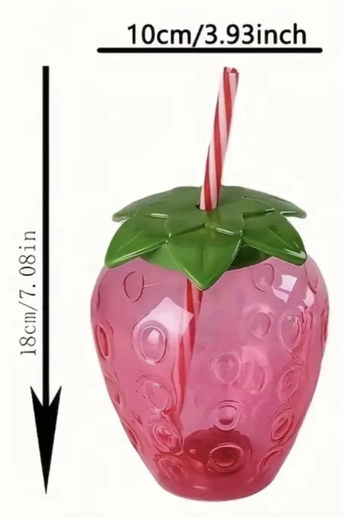 Strawberry Drinking Cup with Straw