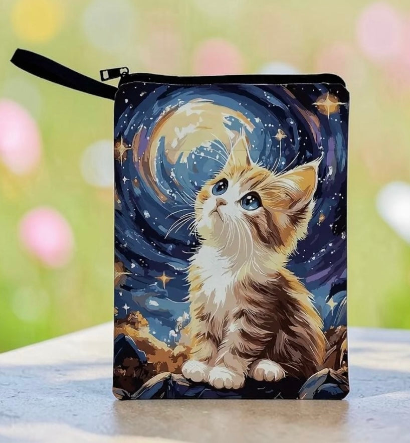 Artistic Starry Cat Book Sleeve