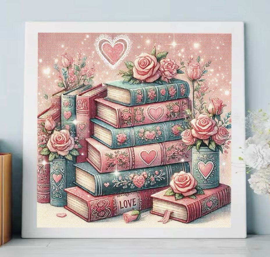 30x30cm Bookish Love Diamond Art Painting Kit