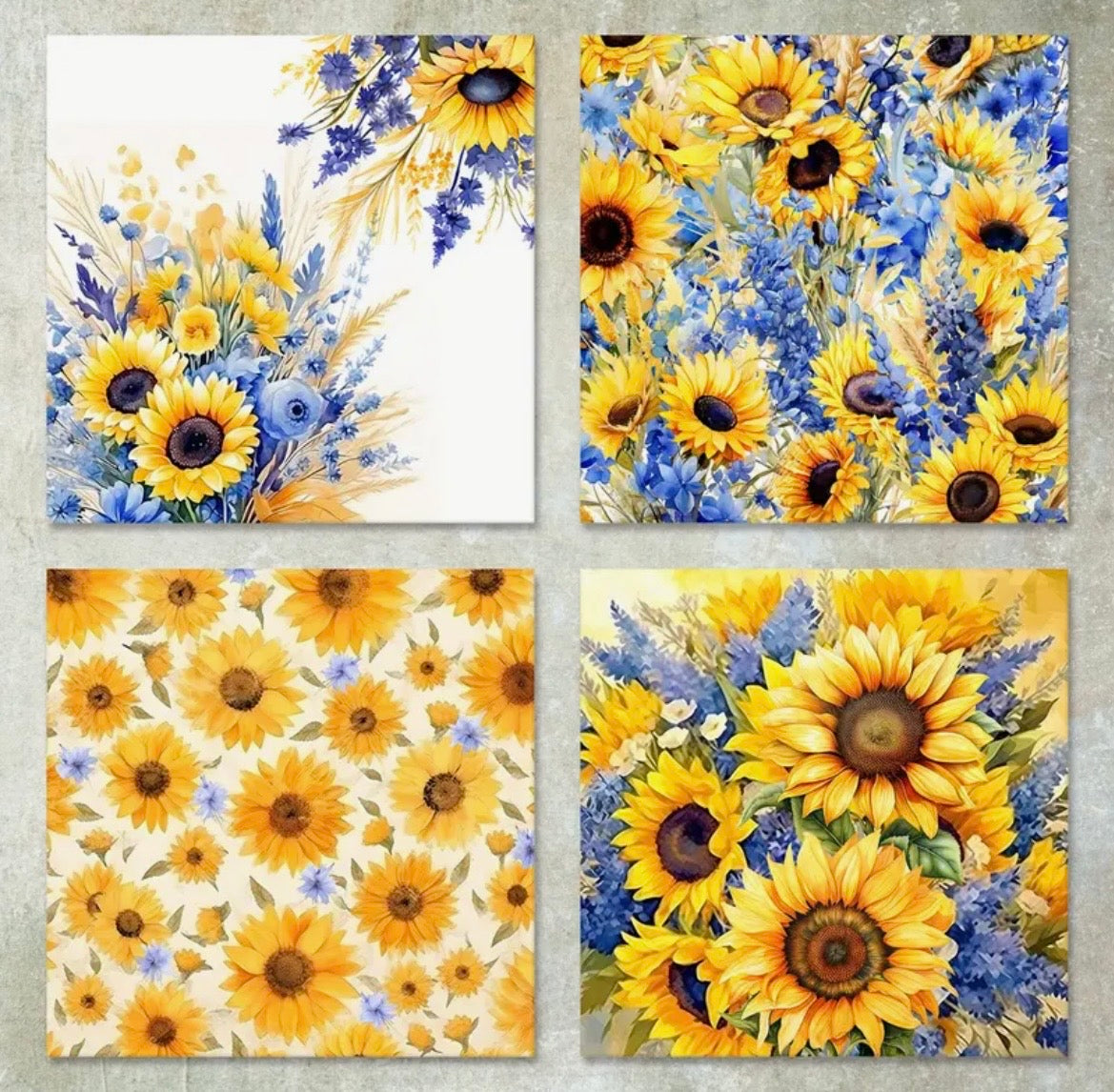 12 PCS Summer Floral Craft Papers 6x6 inch