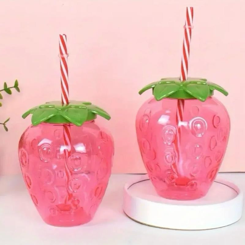 Strawberry Drinking Cup with Straw