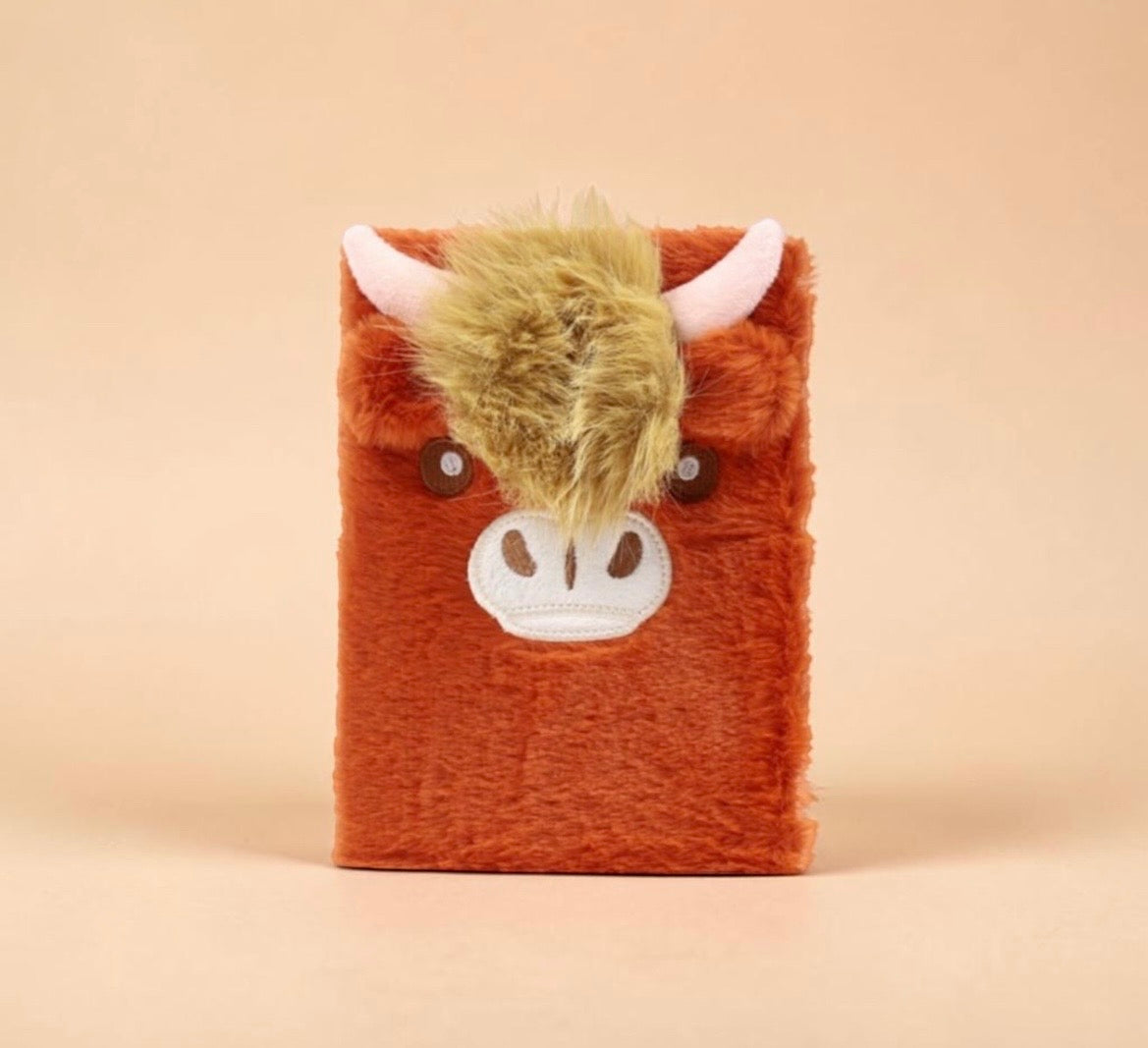 Highland Coo Plush Notebook Gift Bundle