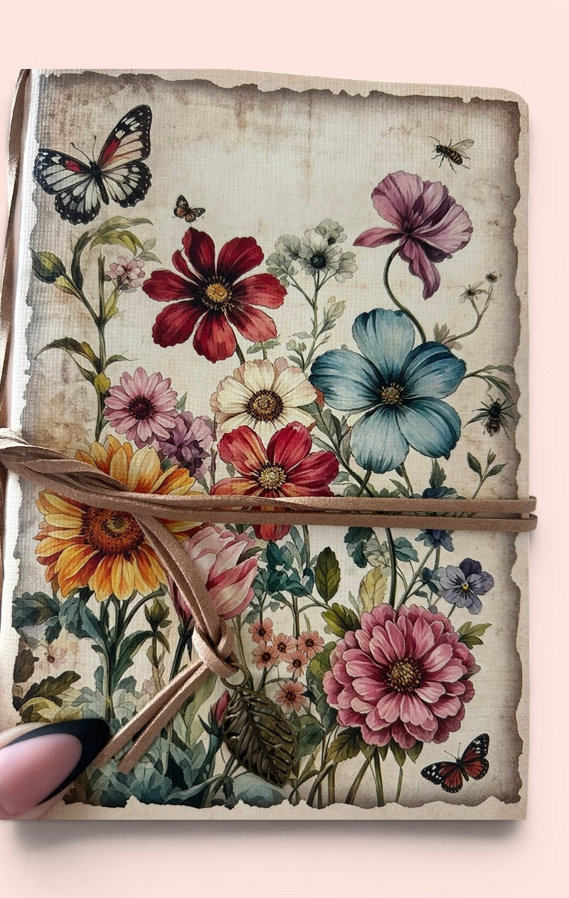Summer Floral Tie Journal Sketchbook