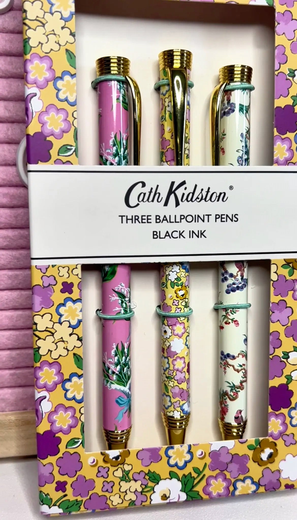 Cath Kidston Set of 3 Floral Ballpoint Pens