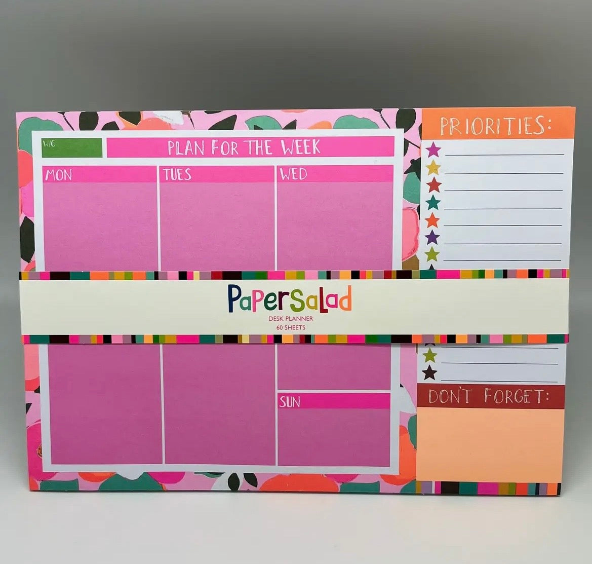 Premium A4 Vibrant Weekly Desk Planner by Paper Salad