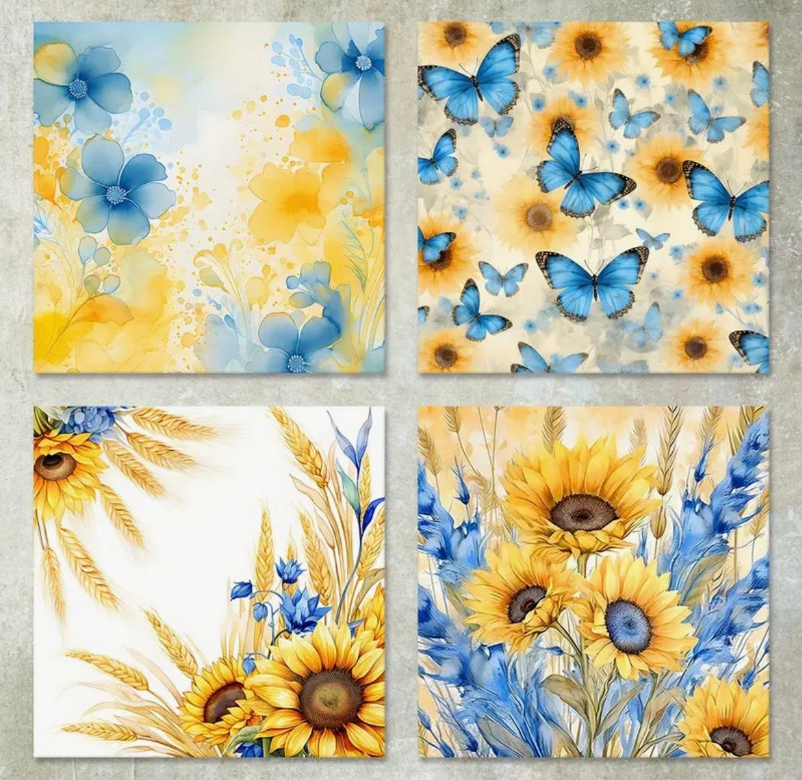 12 PCS Summer Floral Craft Papers 6x6 inch