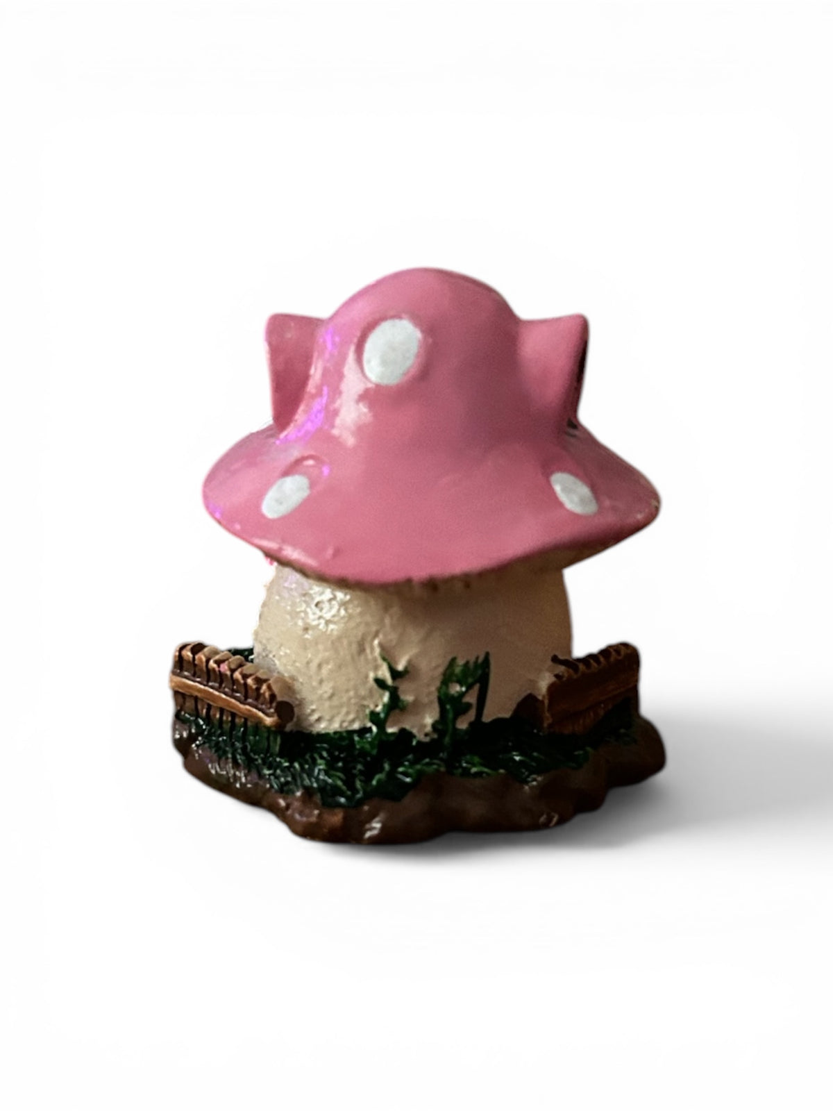 Mini Resin Fairy Garden Pink Toadstool House