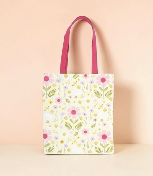 Floral Daisy & Duck Tote Bag