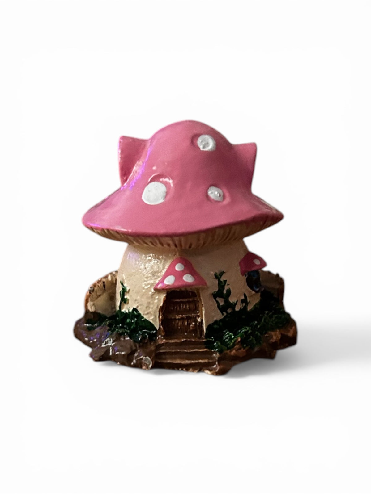 Mini Resin Fairy Garden Pink Toadstool House