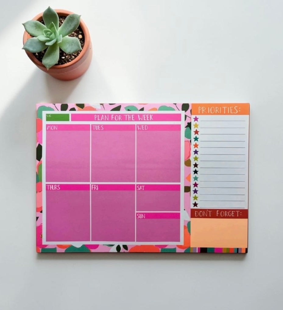 Premium A4 Vibrant Weekly Desk Planner by Paper Salad