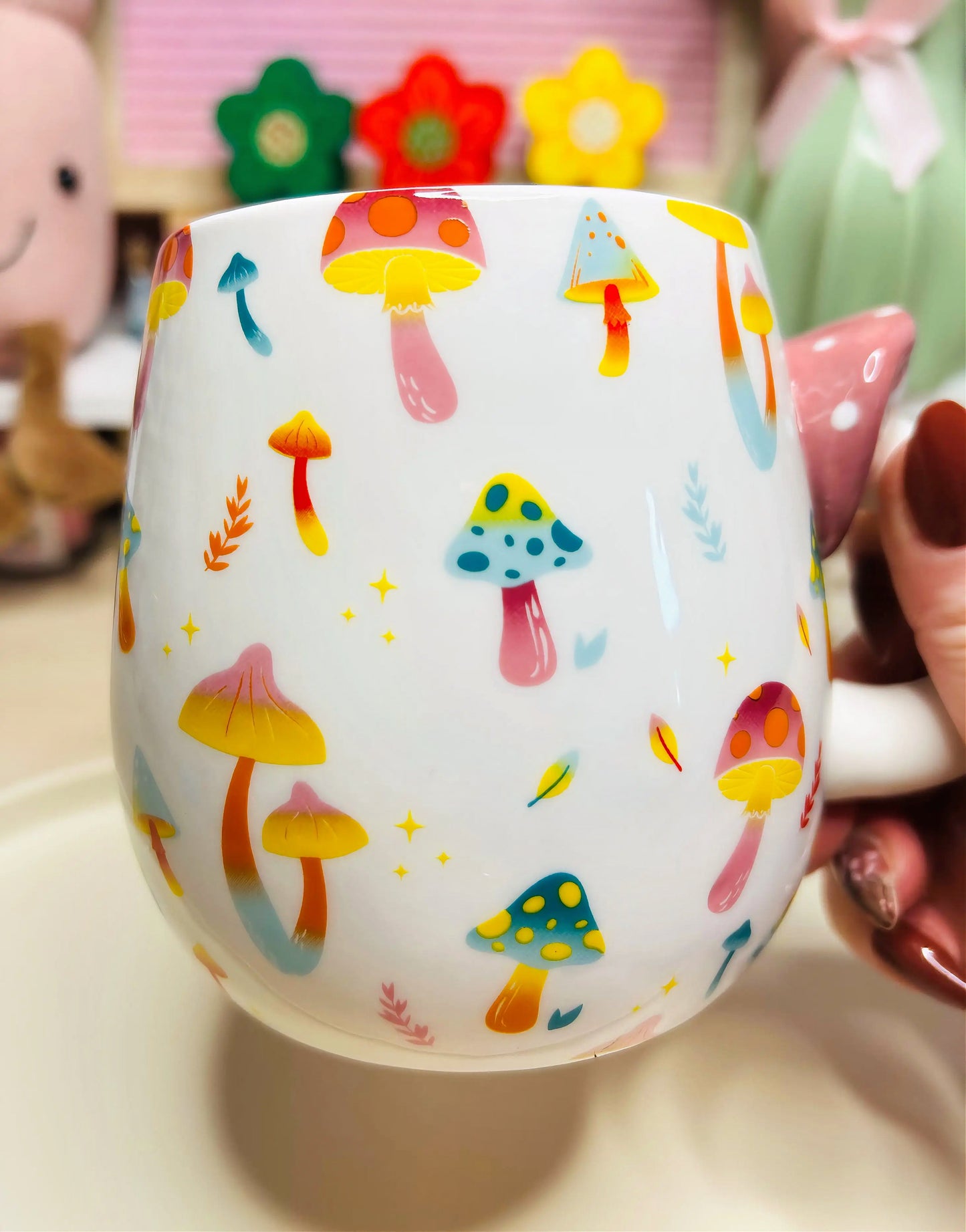 Hippie Vibes 3D Mushroom Handle Mug