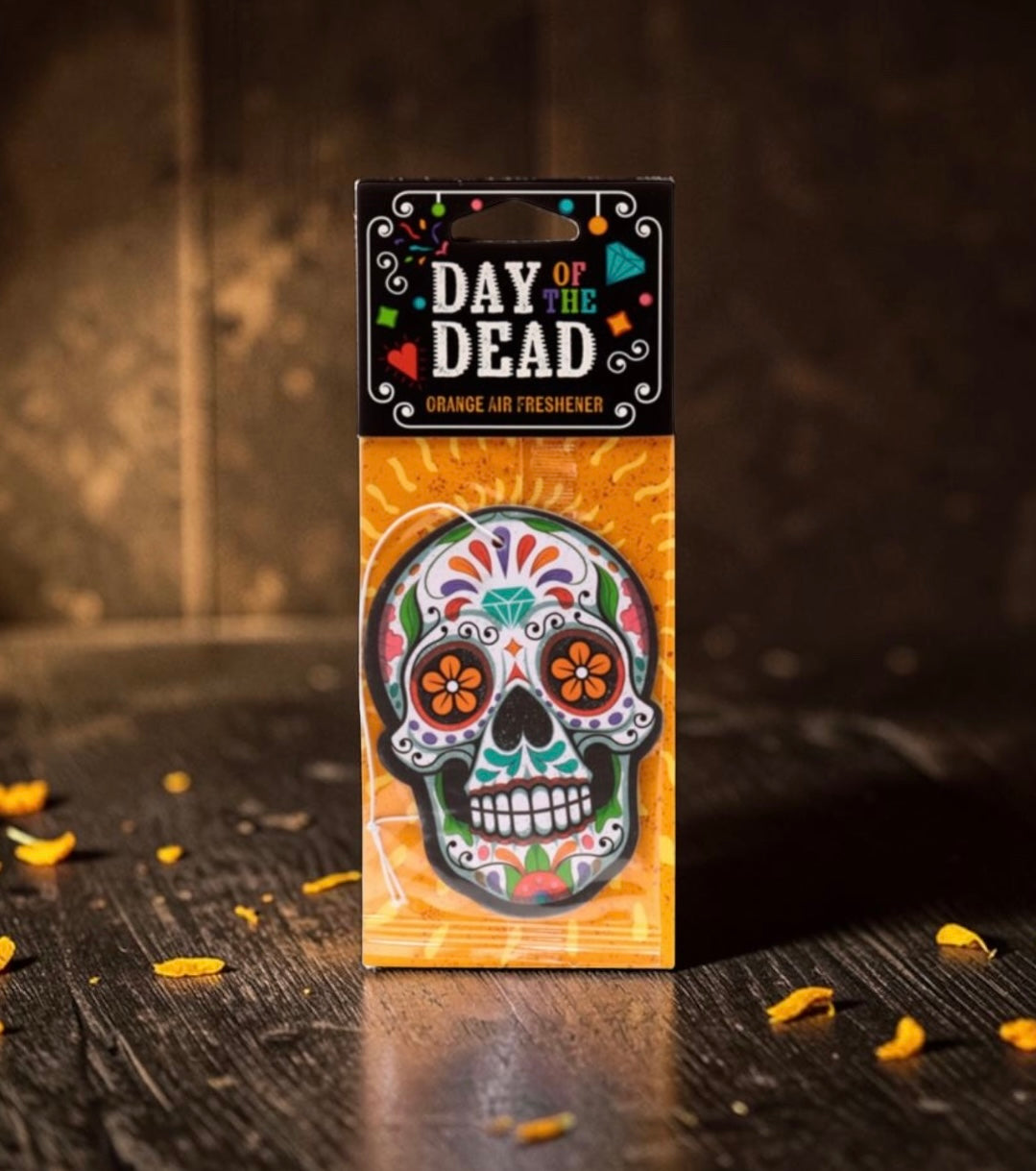 Day of the Dead Hanging Air Freshener Orange Scent