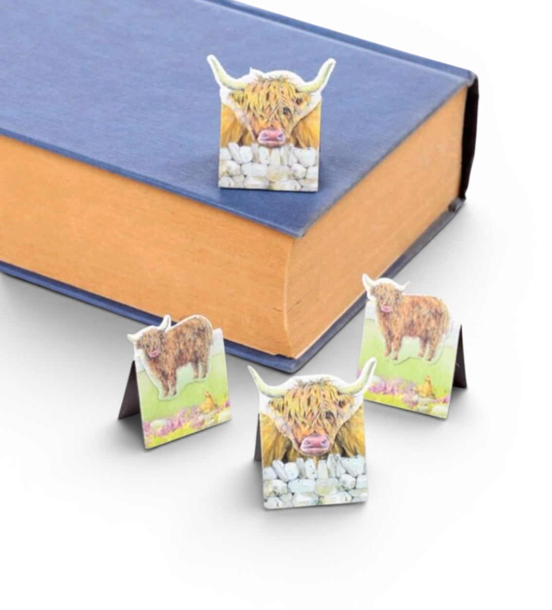 Highland Coo Set of 4 Magnetic Bookmarks