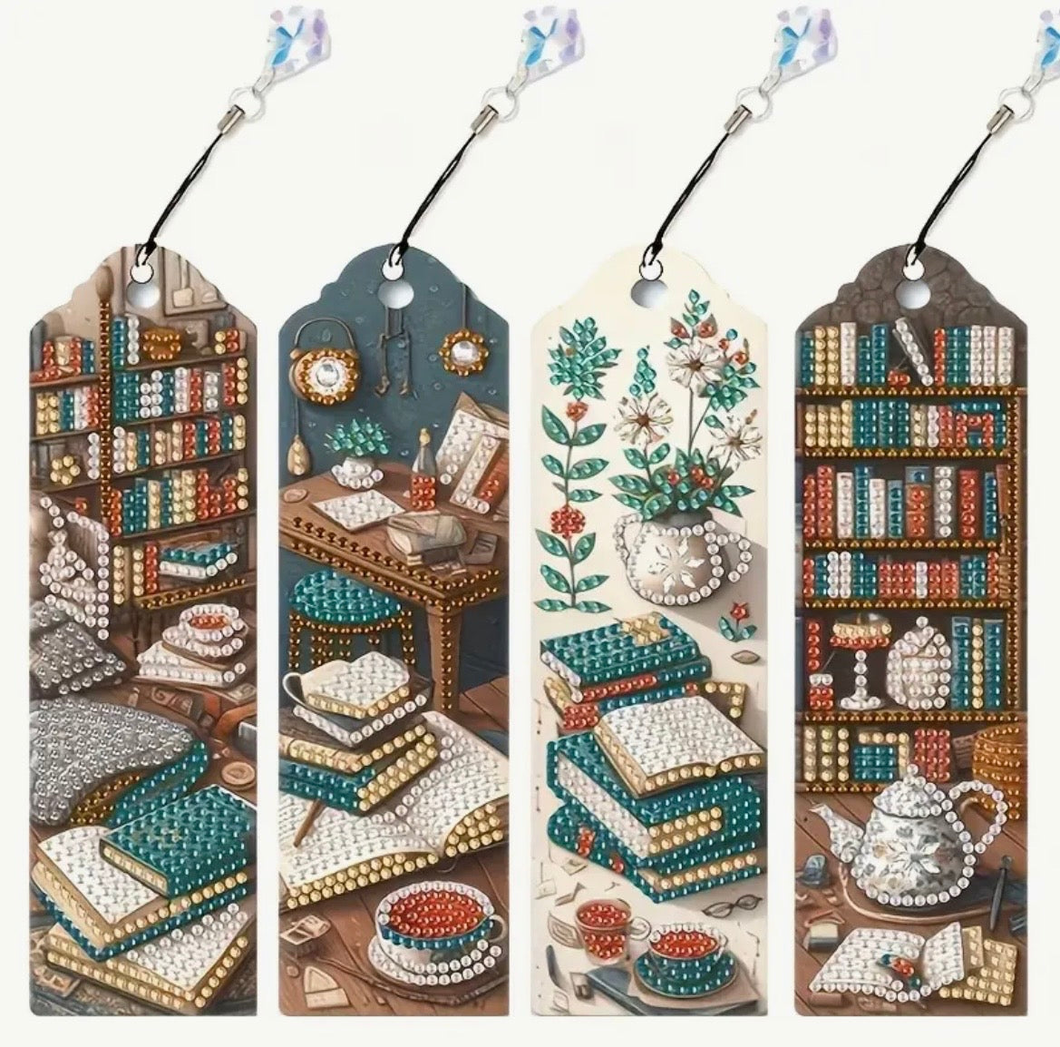 Book Lovers 4PCS Diamond Art Bookmark Making Kit
