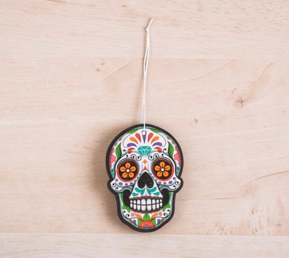 Day of the Dead Hanging Air Freshener Orange Scent