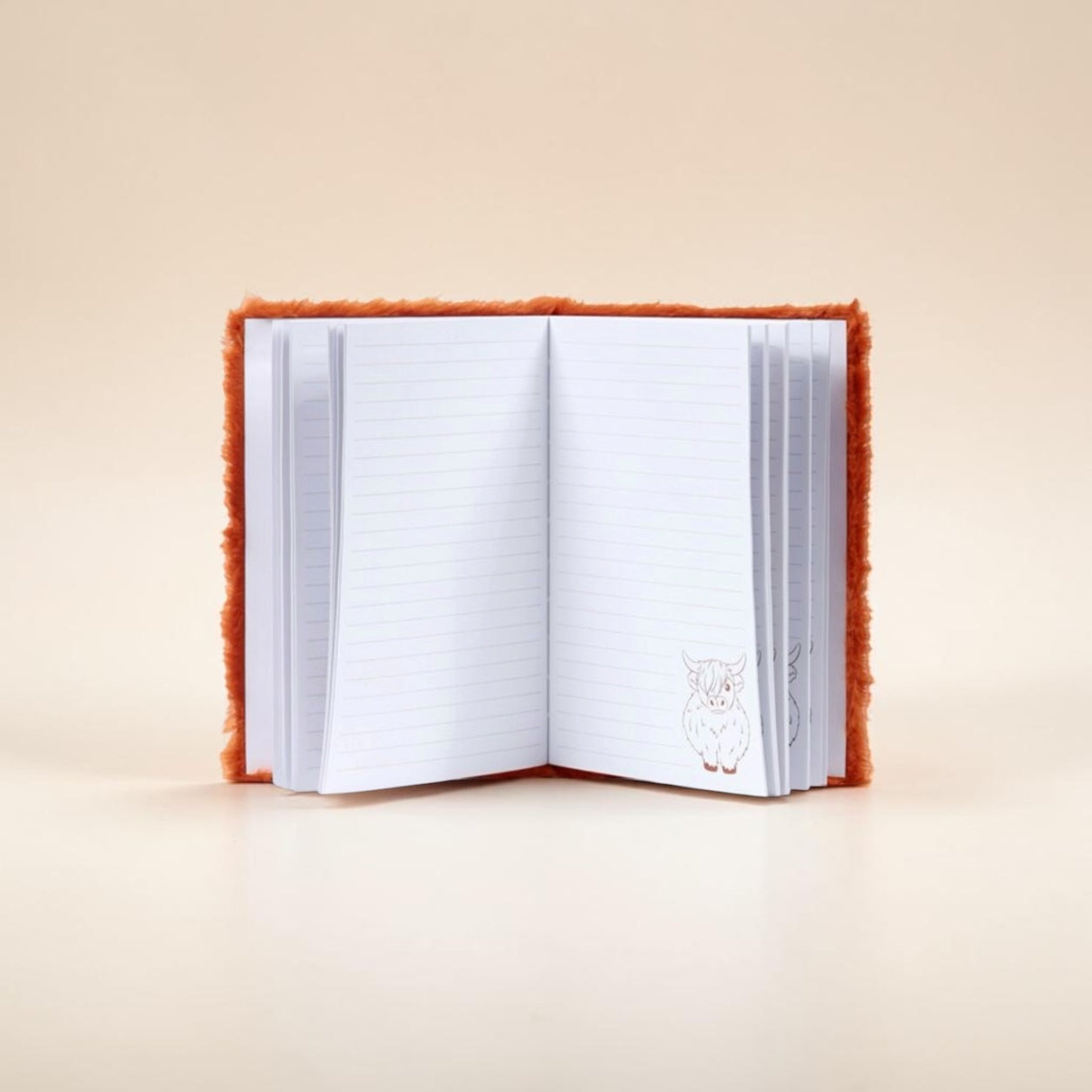 A5 Plush Highland Cow Lined Notebook