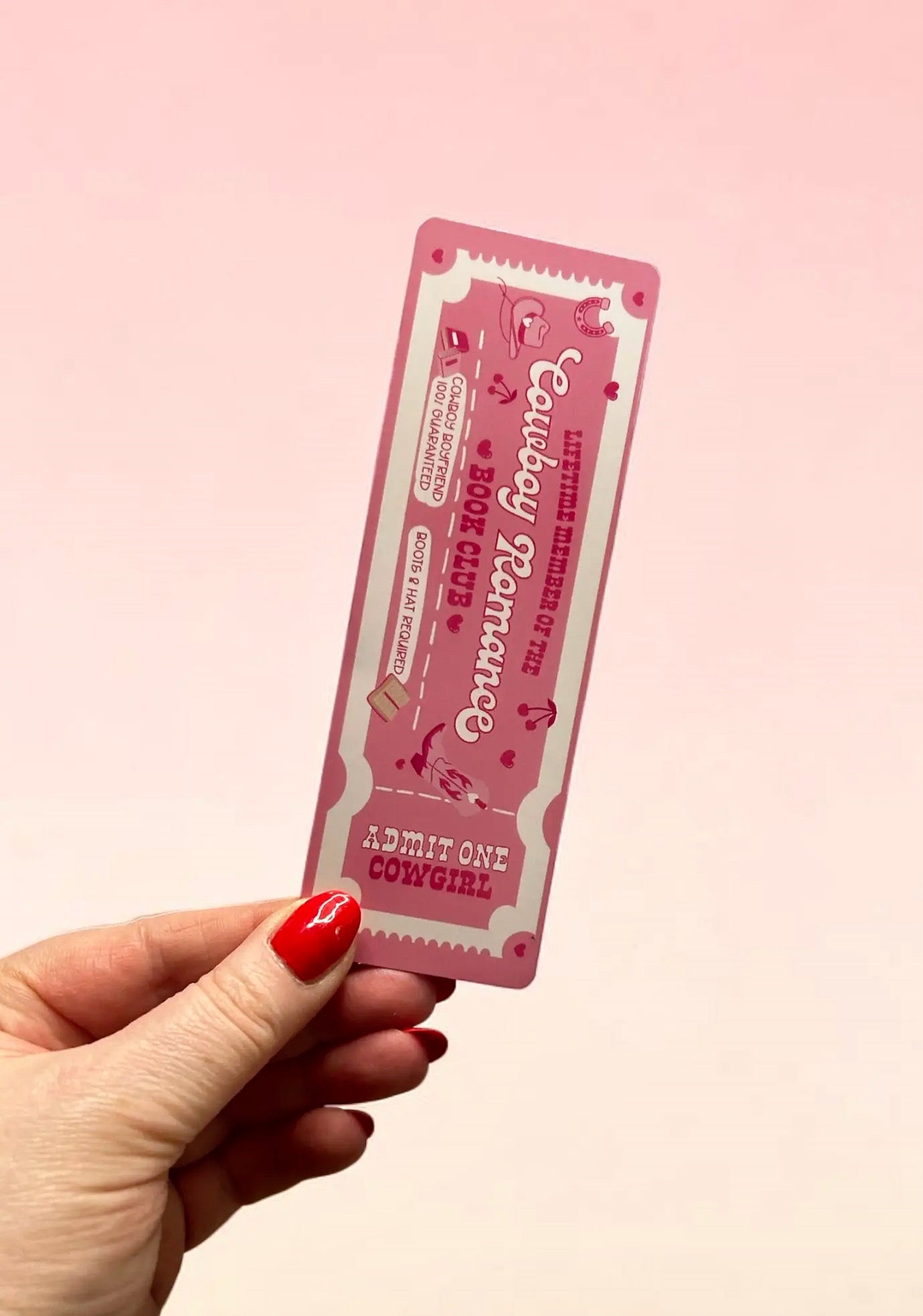 Cowboy Romance Book Club Ticket Bookmark