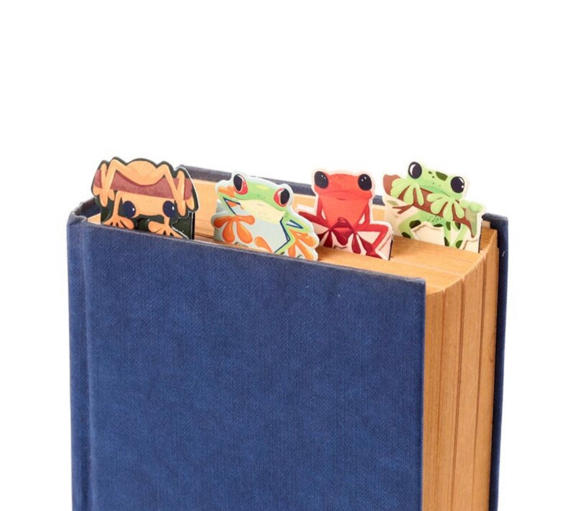 Funky Frogs Set of 4 Magnetic Bookmarks