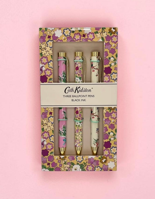 Cath Kidston Set of 3 Floral Ballpoint Pens