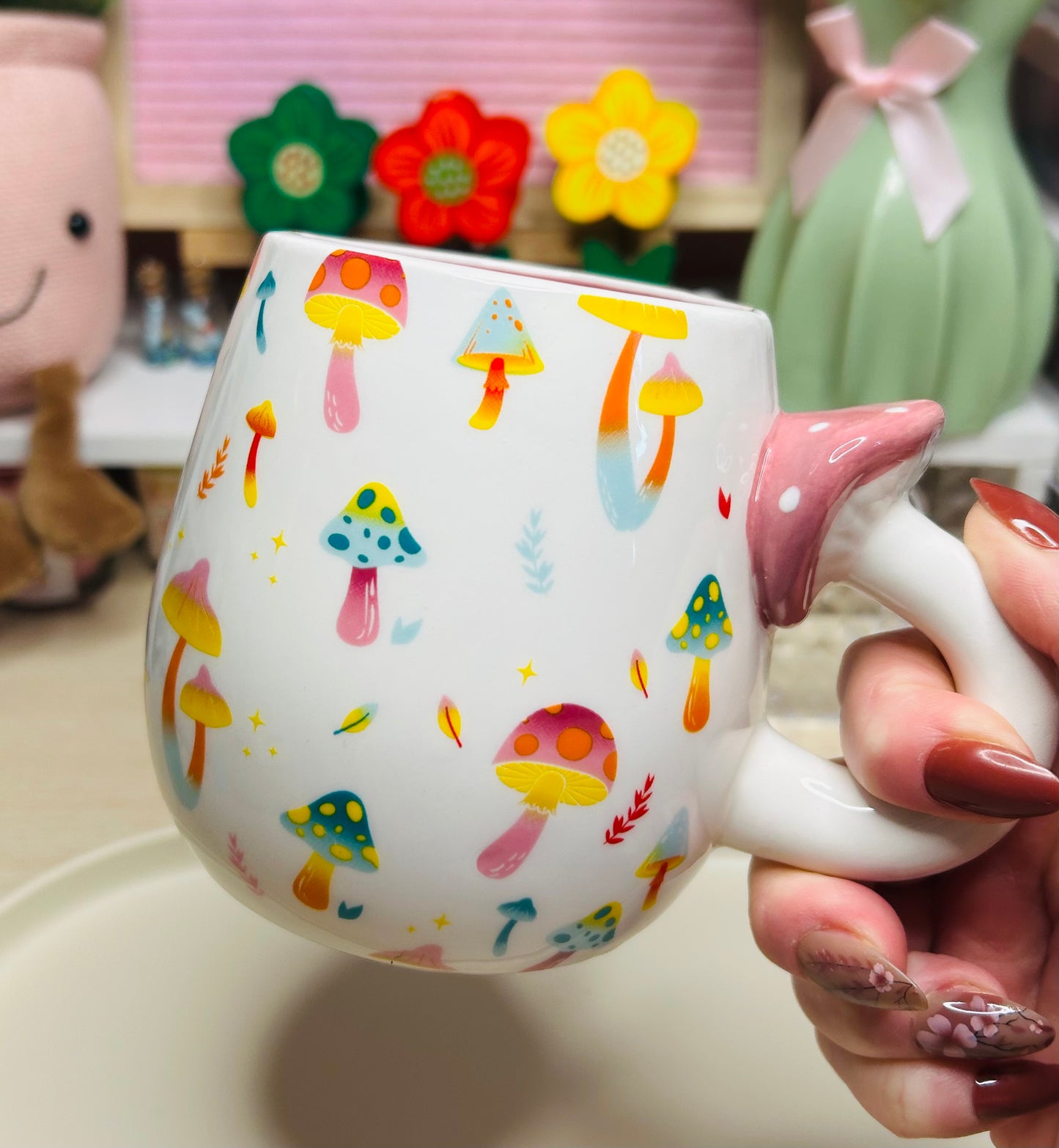 Hippie Vibes 3D Mushroom Handle Mug